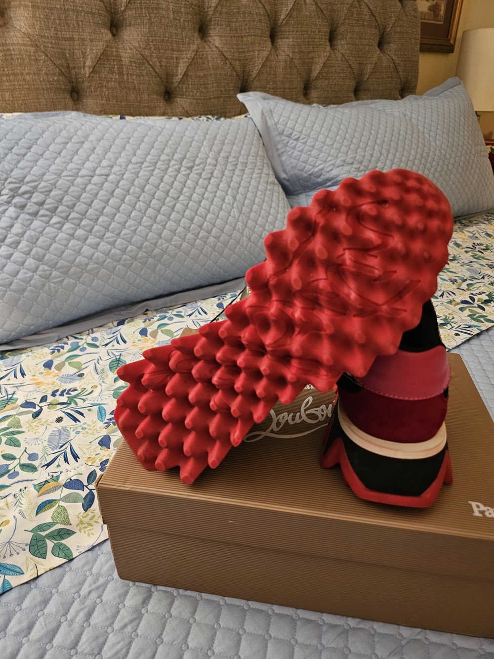Christian Louboutin Red Spike Sole Sneakers